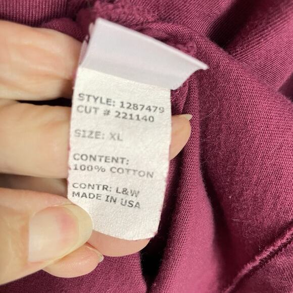 Cut Loose Tunic Top Women’s XL Burgundy Stretch Minimalist Lagenlook Pockets USA - Picture 10 of 10